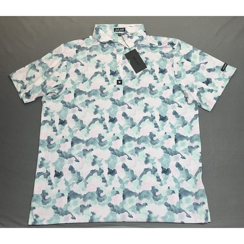 Bad Birdie Core Polo Mirage Oasis Mens XXL Performance Pastels Stretch New NWT